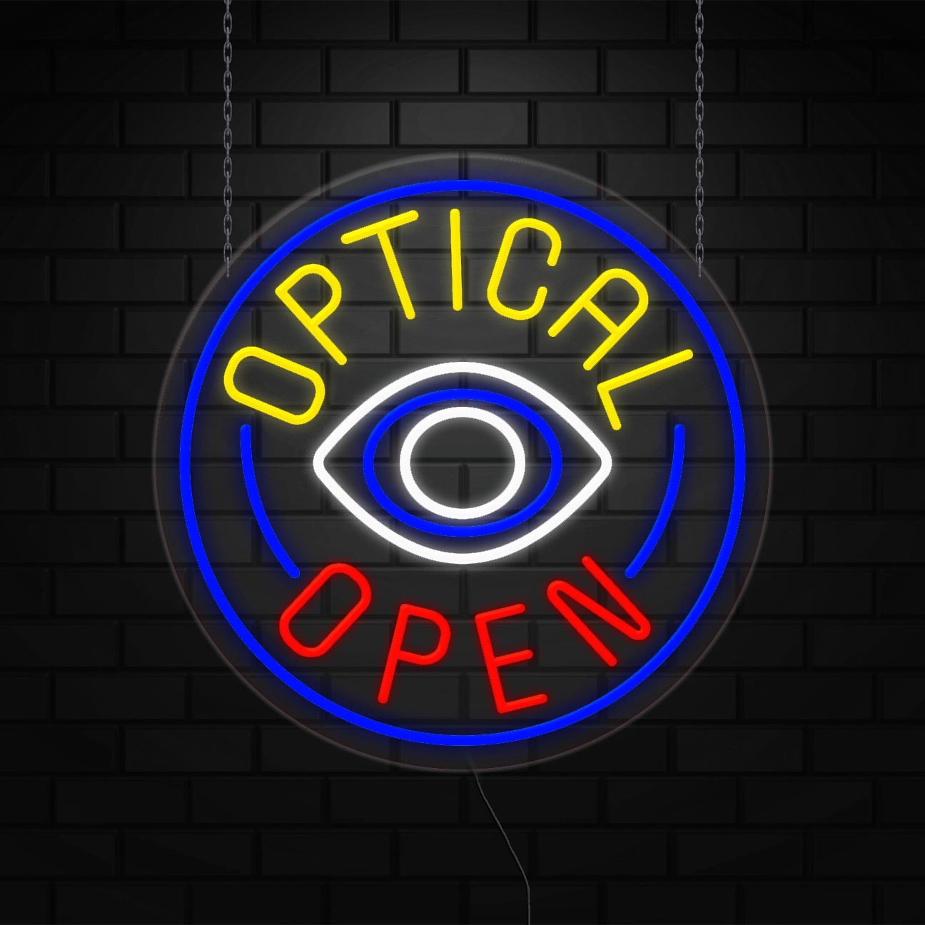 Optical Sign for Business Displays | LED Flex Neon | 26″W x 26″H x 1″D