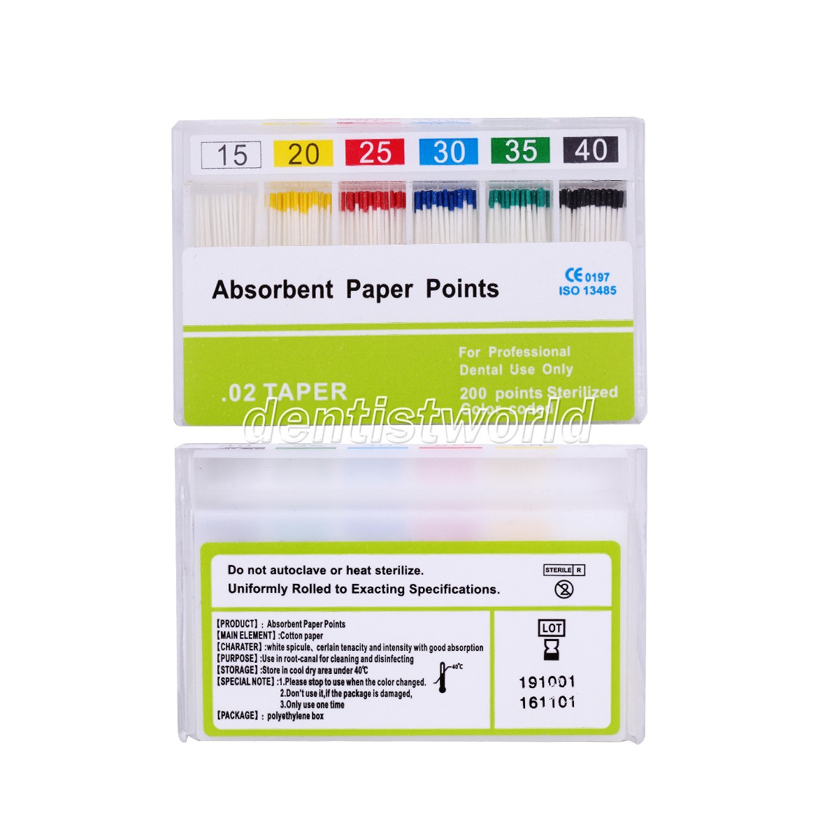 Dental Absorbent Paper Points PP 0.02 45 -80# Root Canal Endodontic Dentist Use