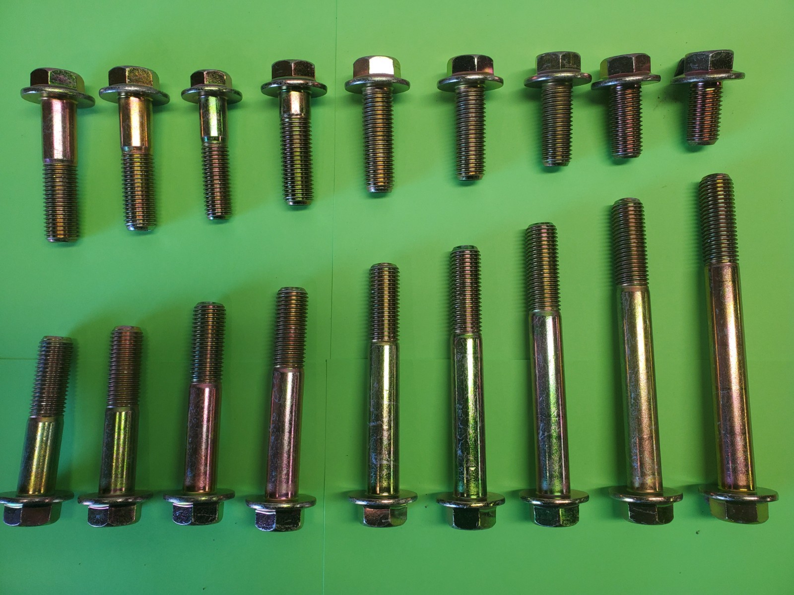 M16-2.0 x(CHOOSE LENGTH & QTY) Class 10.9 Flange Bolts & Lock Nuts Yellow Grade