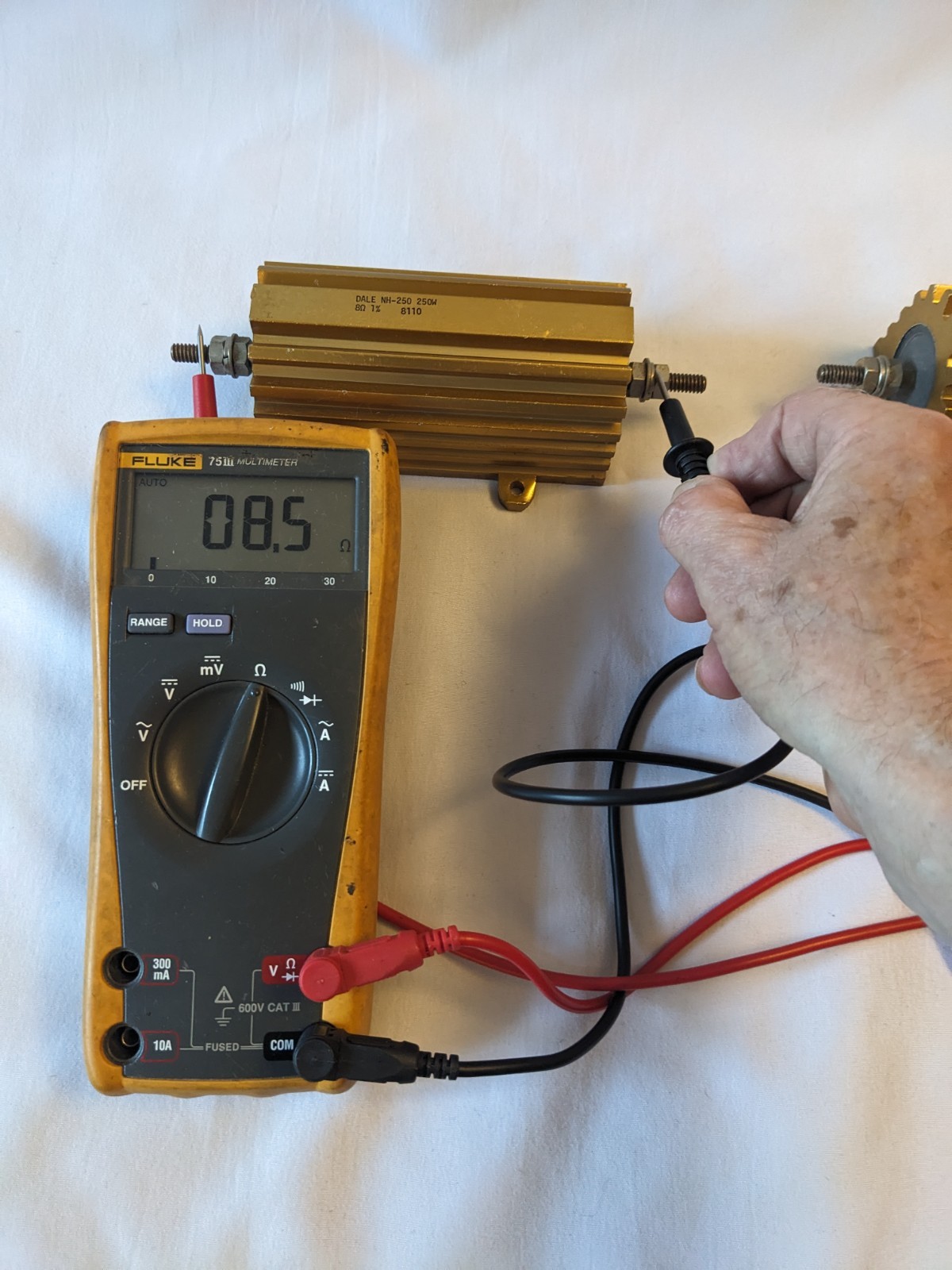 TESTED GOOD – FREE SHIPPING – Lot of 2 Dale NH-250, 8 Ohm, 250W, Power Resistor