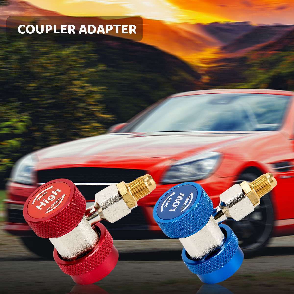 AC High Low Side Quick Connector Adapter Fitting Coupler Kit For Car AC 1/4″ SAE