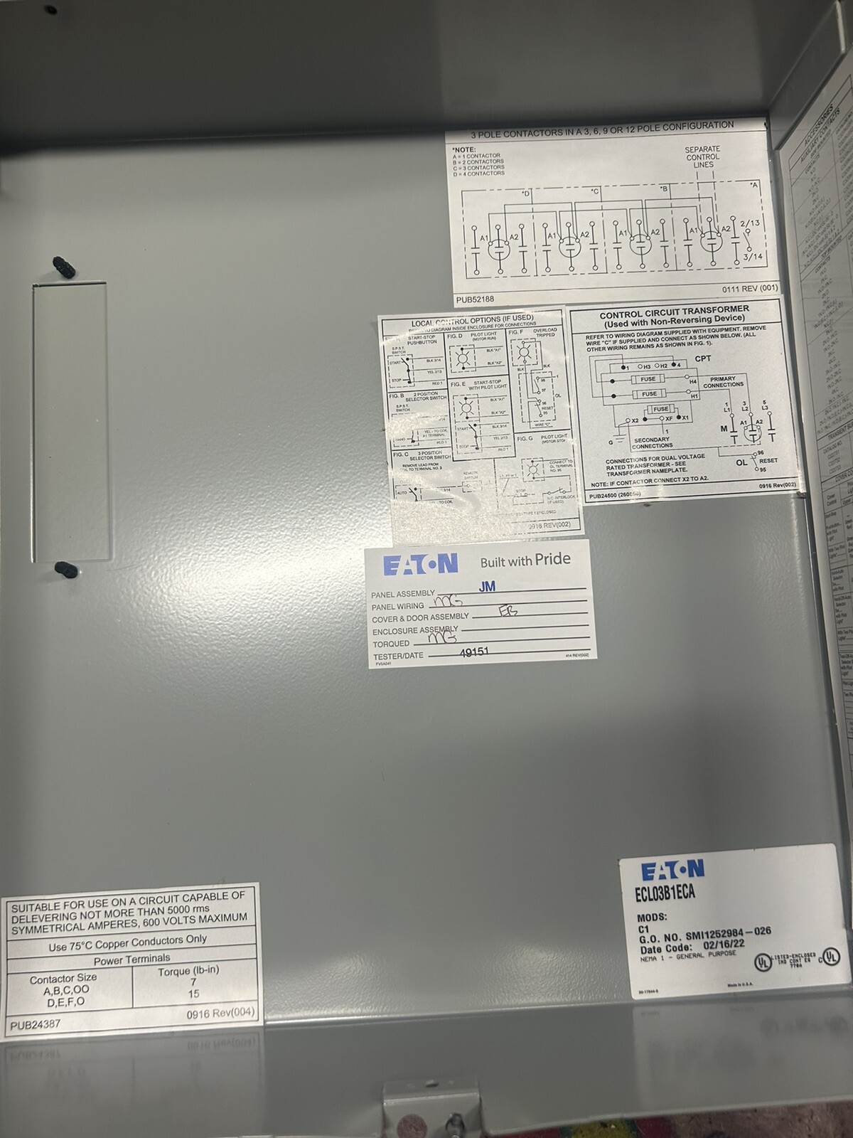 Eaton Ecl03b1eca Electrically Held Lighting Contactor