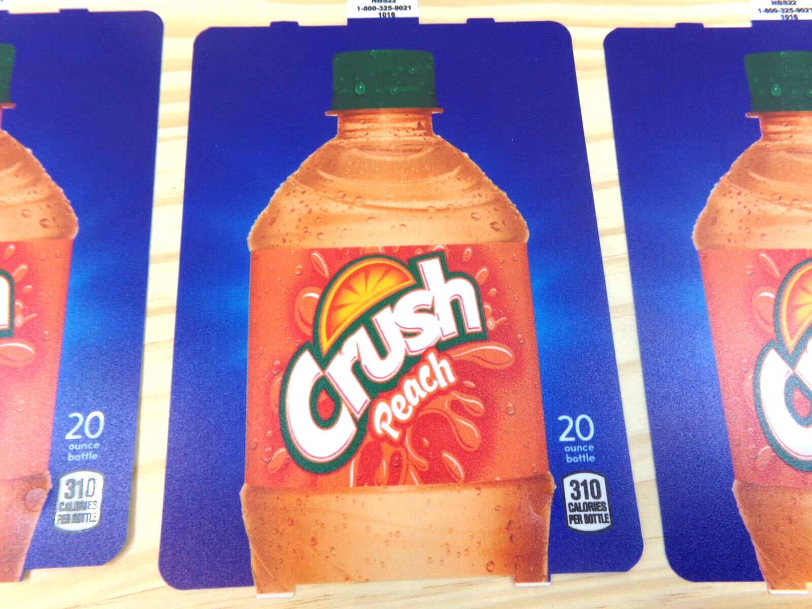 Dixie Narco Peach Crush Drink Vending Machine Labels 276E 501E HVV 20oz Lot of 5