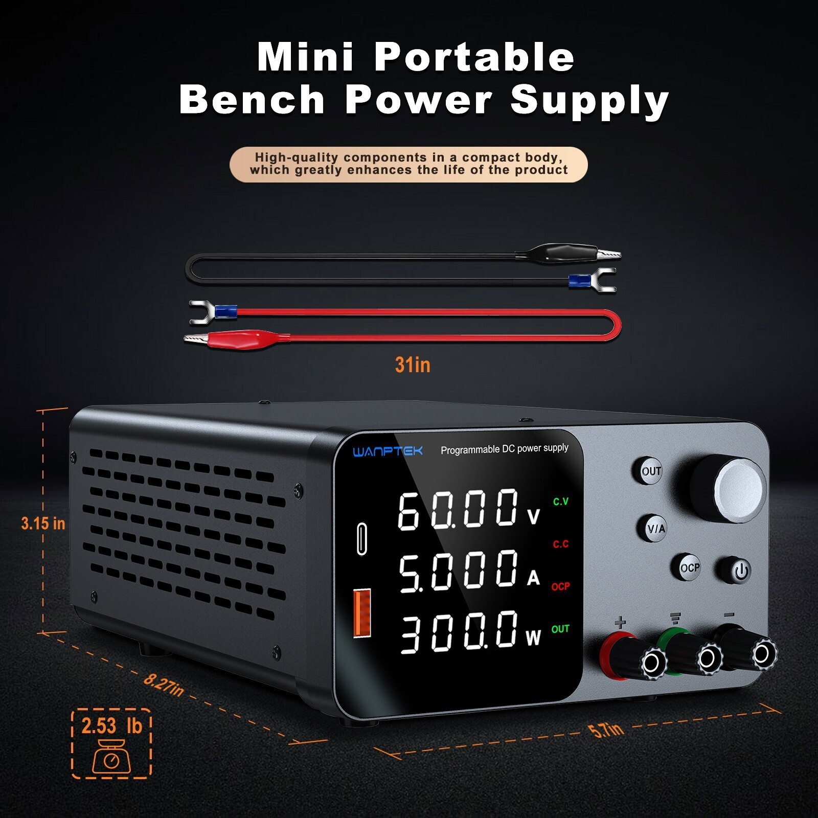 DC Adjustable 0-30V 0-5A 10A Lab Power Supply Precision Variable Bench Switching