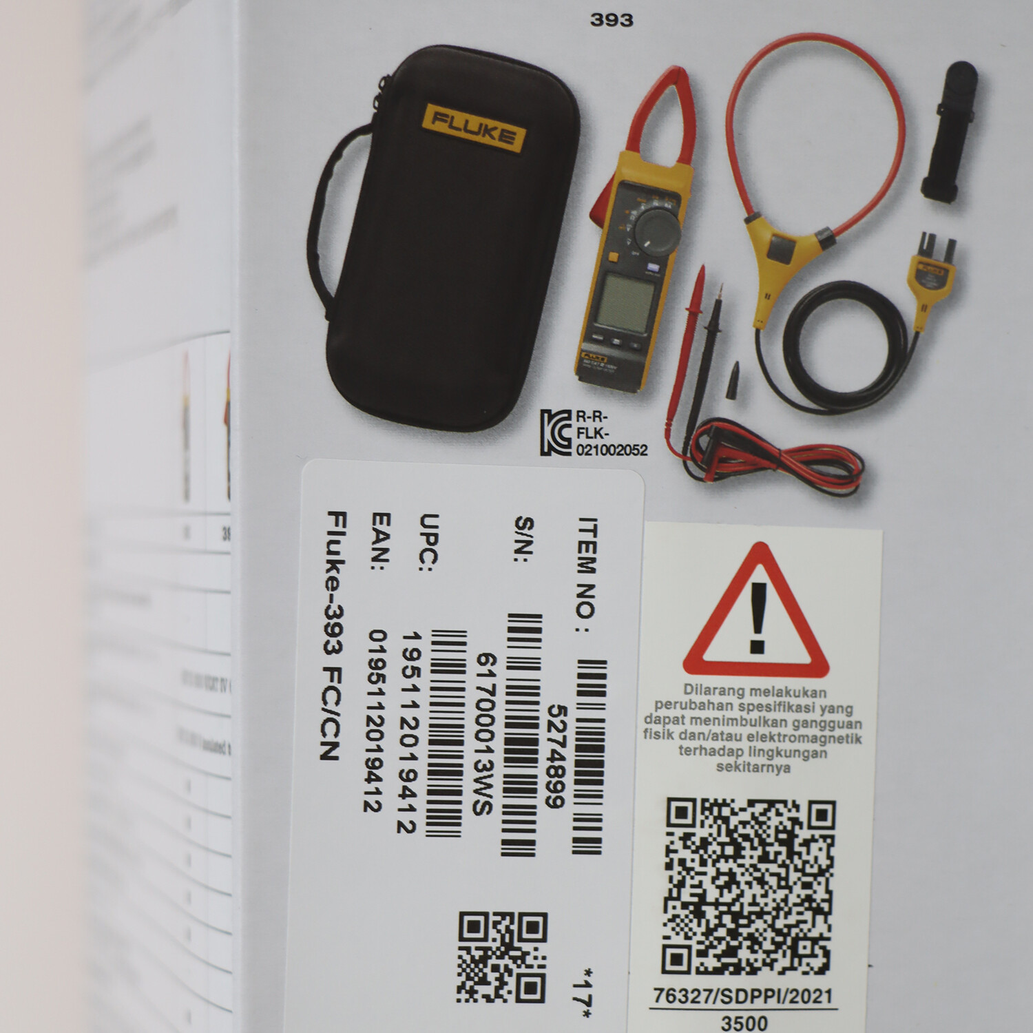 Fluke 393 FC CAT III 1500V TRMS Wireless Clamp Meter with iFlex, IP54-Rated