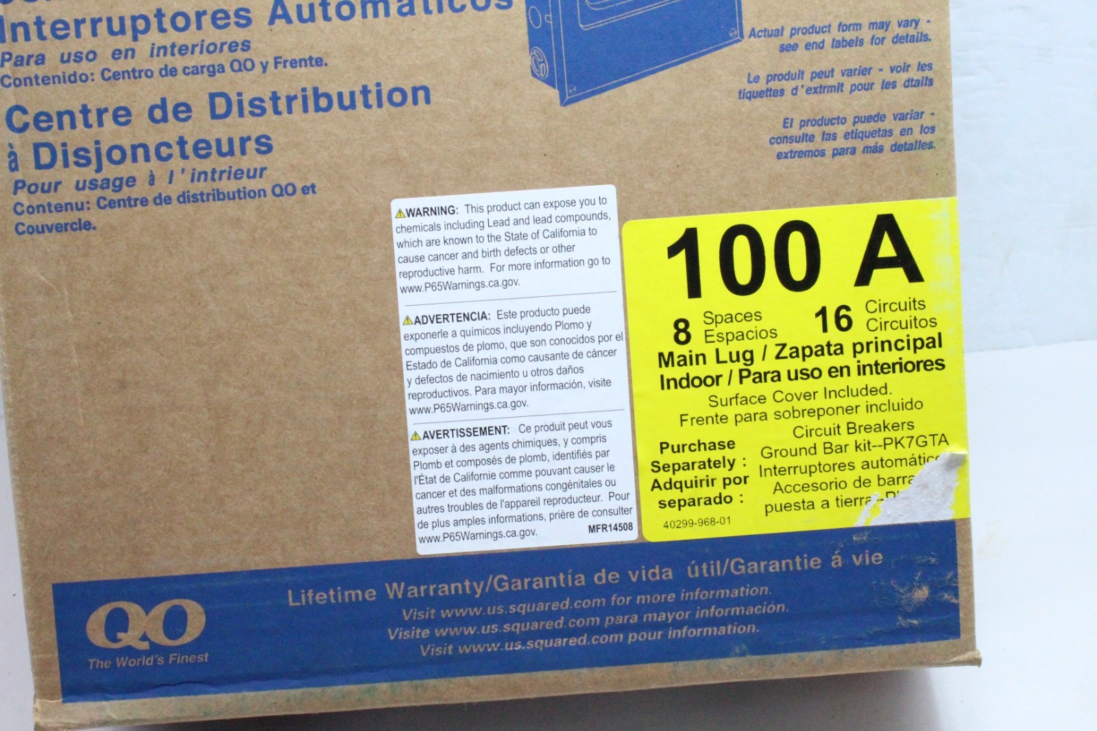 QO816l100SCP Square D Circuit Breaker Load Center- 100A- 8 Spaces- 16 Circuits