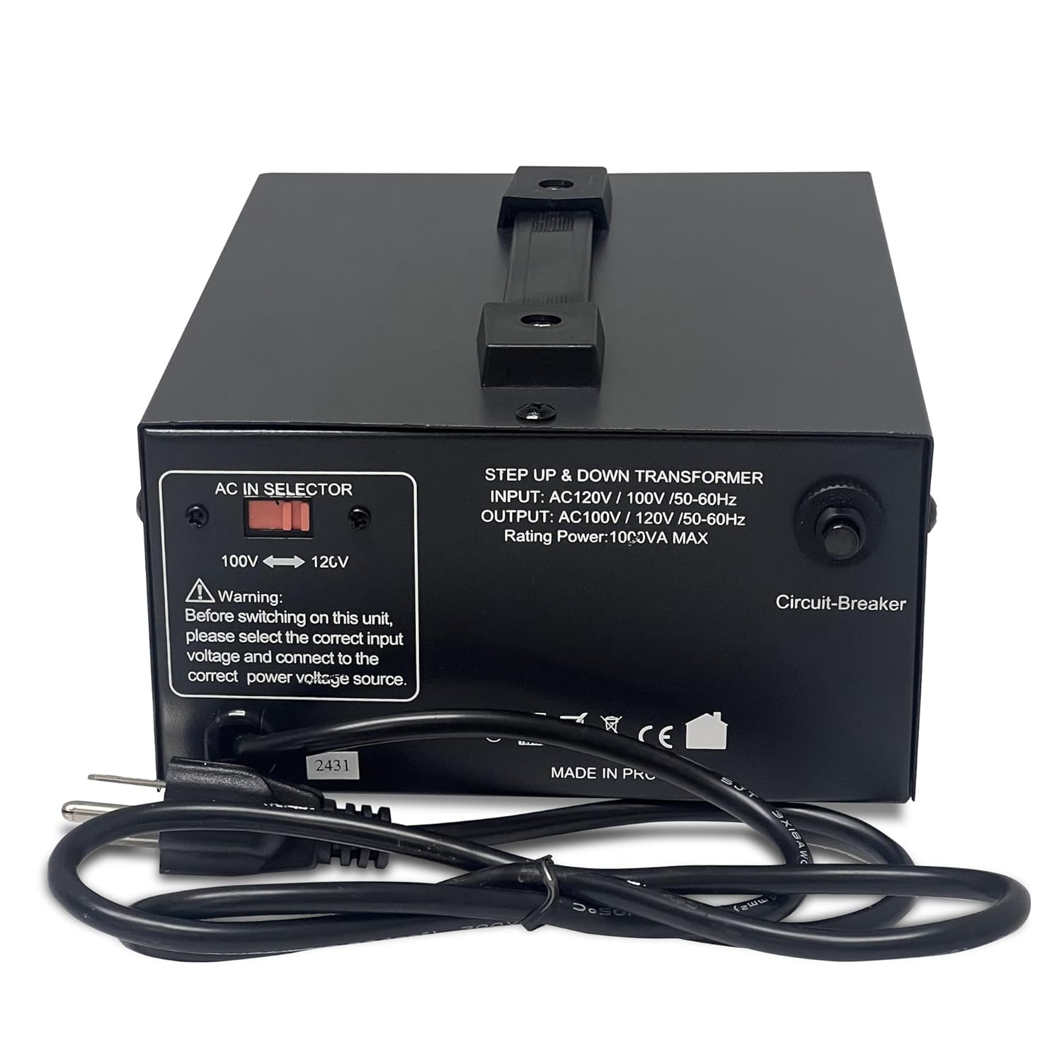 1000W Step-Up/Step-Down Transformer with Dual Sockets – Premium Copper Coil, Noi