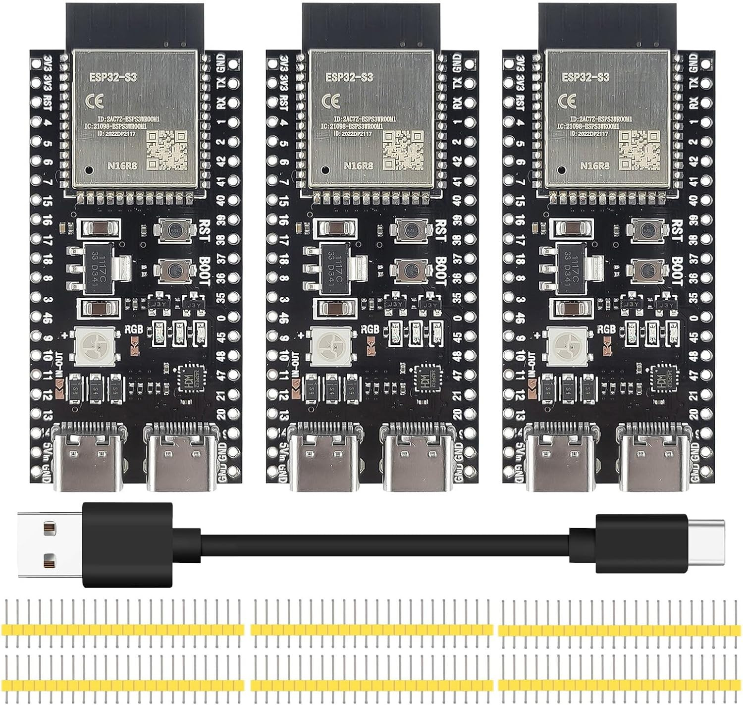 3PCS ESP32 S3 Development Board 2.4G Wifi BT Module Internet of Things ESP32-S3-