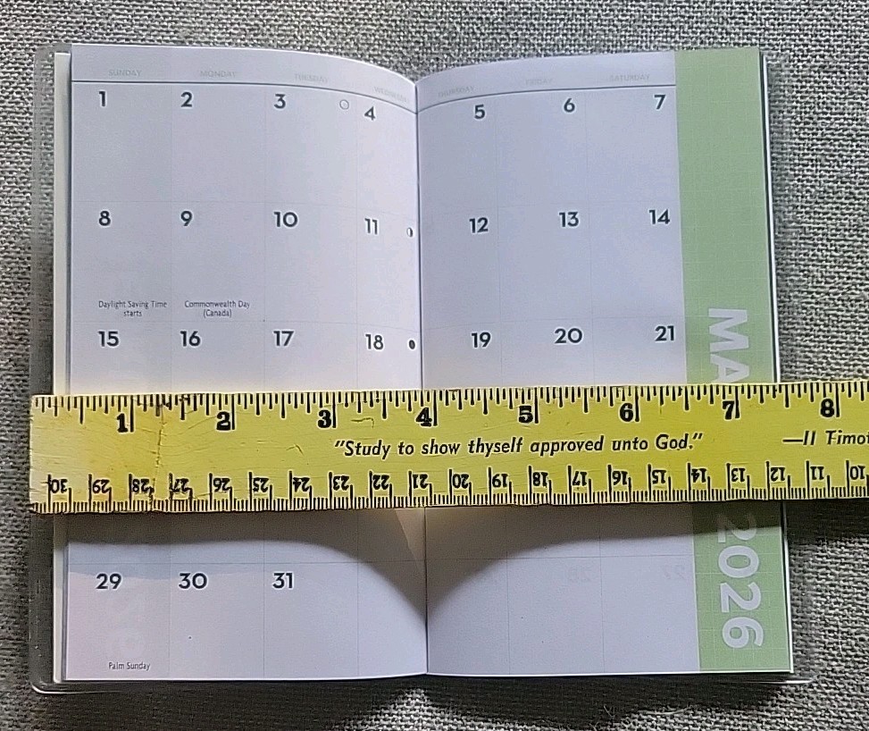 2026-2027 Two Year Pocket Planner In Plastic Cover New Flowers, Psalms Cats etc.