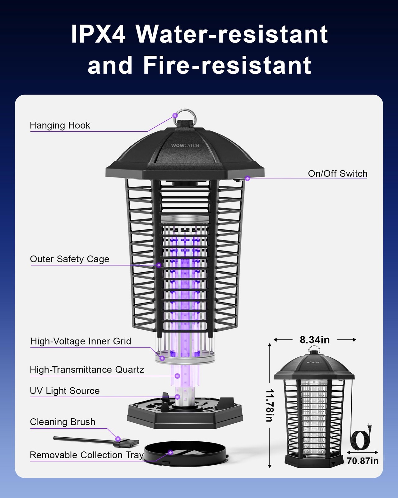 Wowcatch Upgraded Led Bug Zapper Outdoor Indoor Up To 50000 Hours Lifespan No
