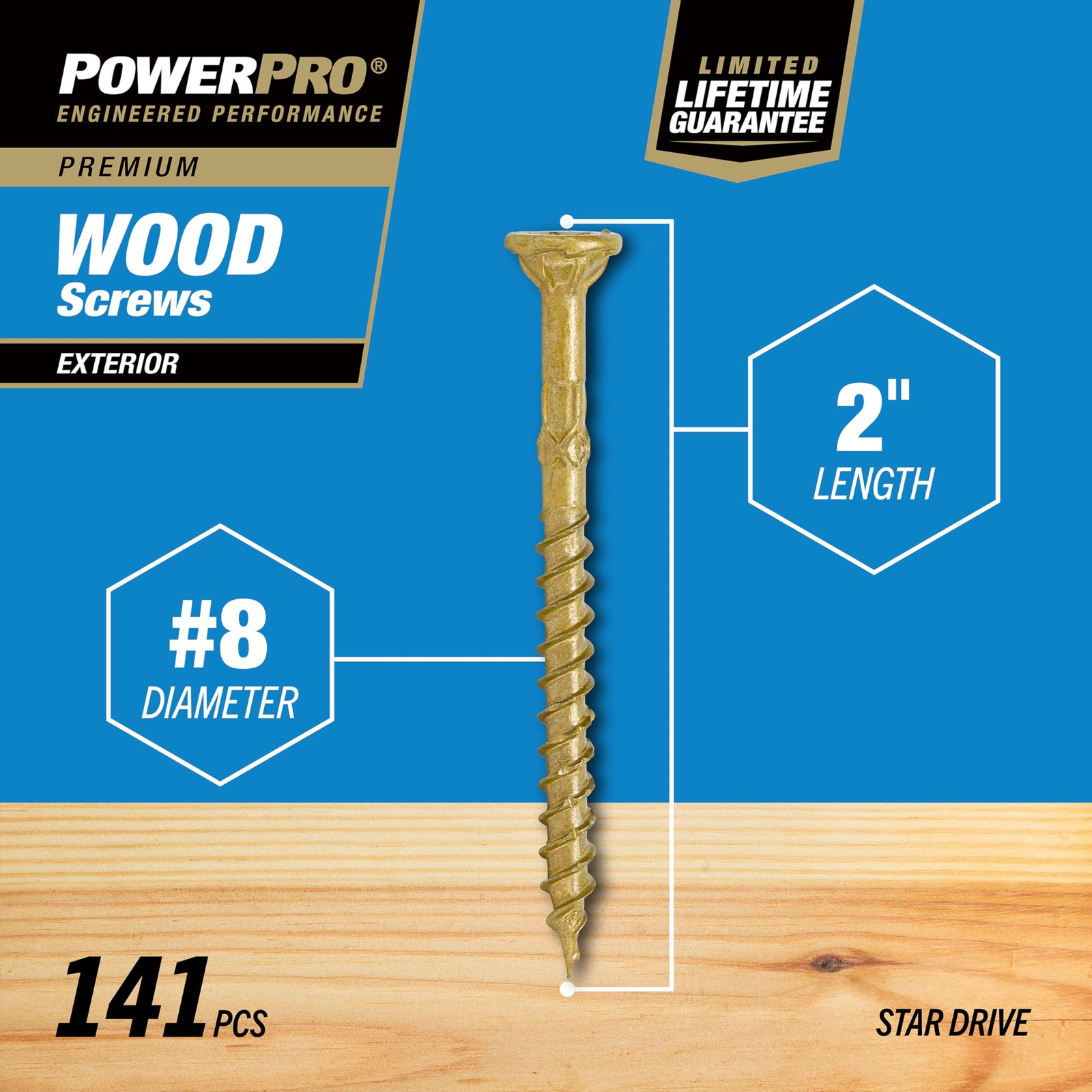 Exterior Wood Screws, x 2 Inch All-Purpose Deck Screws for Outdoor Projects,
