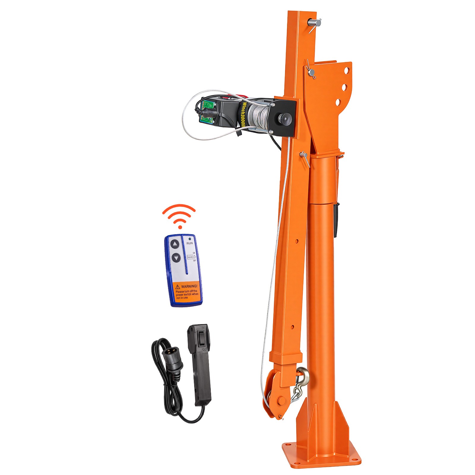 VEVOR Electric Pickup Truck Crane 1100 lbs Winch Steel Foldable Lumber Lifting