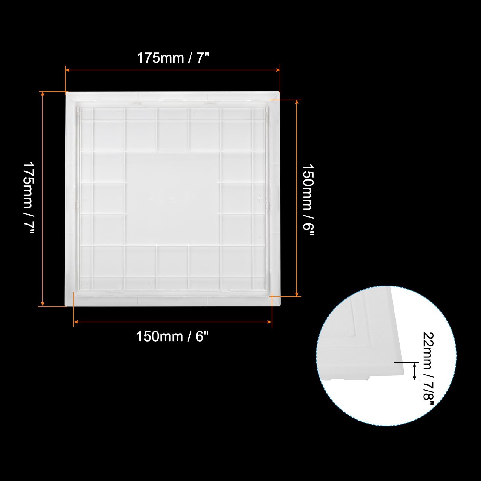 PATIKIL 6×6 inch(145x145mm) Removable Hinged inch(145x145mm), White