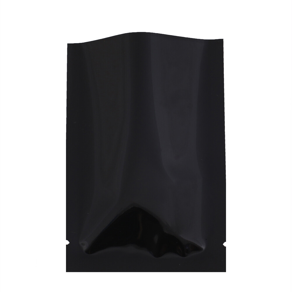 Flat Glossy Black Foil Open Top Mylar Bags Sample Pouches Variety Quantity Sizes