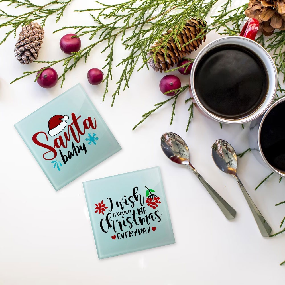 120PACK Sublimation Glass Coasters 3.9 Inch Square Insulated Photo Coasters