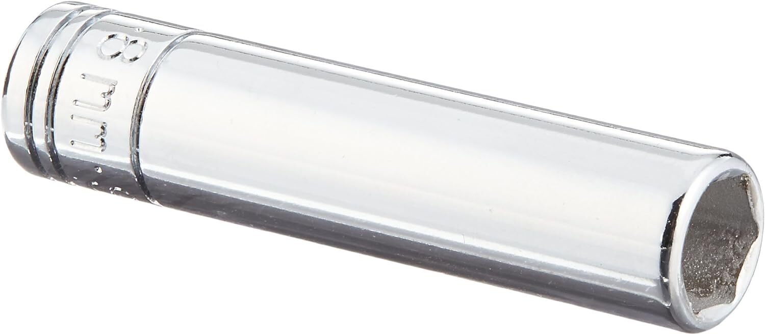 SK Tools 8 Mm 1/4″ Drive 6 Point Metric Deep Chrome Socket (41704)