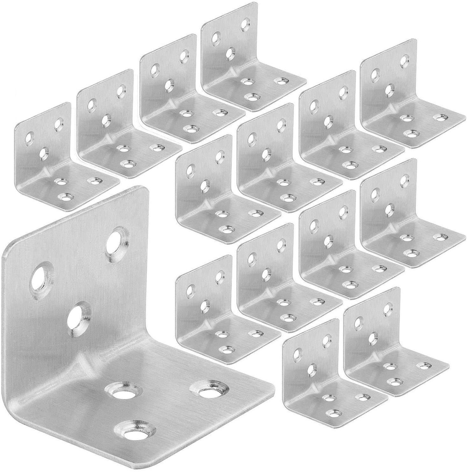64 PCS Sliver Corner Brace, Stainless Steel 38MM X 30MM X 30MM Heavy Duty L B…