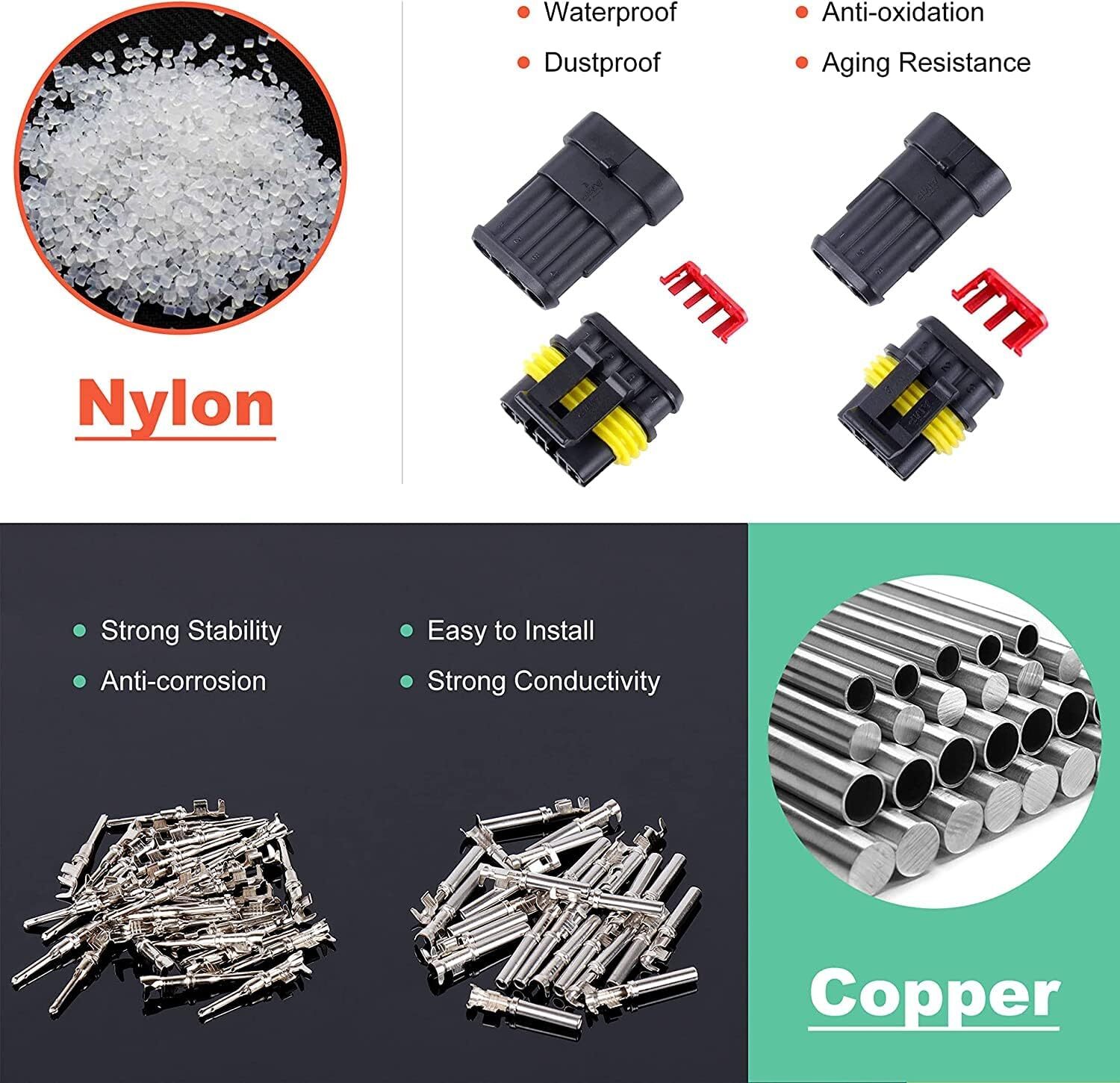 5/10 Sets Car Automotive Waterproof Electrical Wire Connector Plug 2/3/4/5/6 Pin
