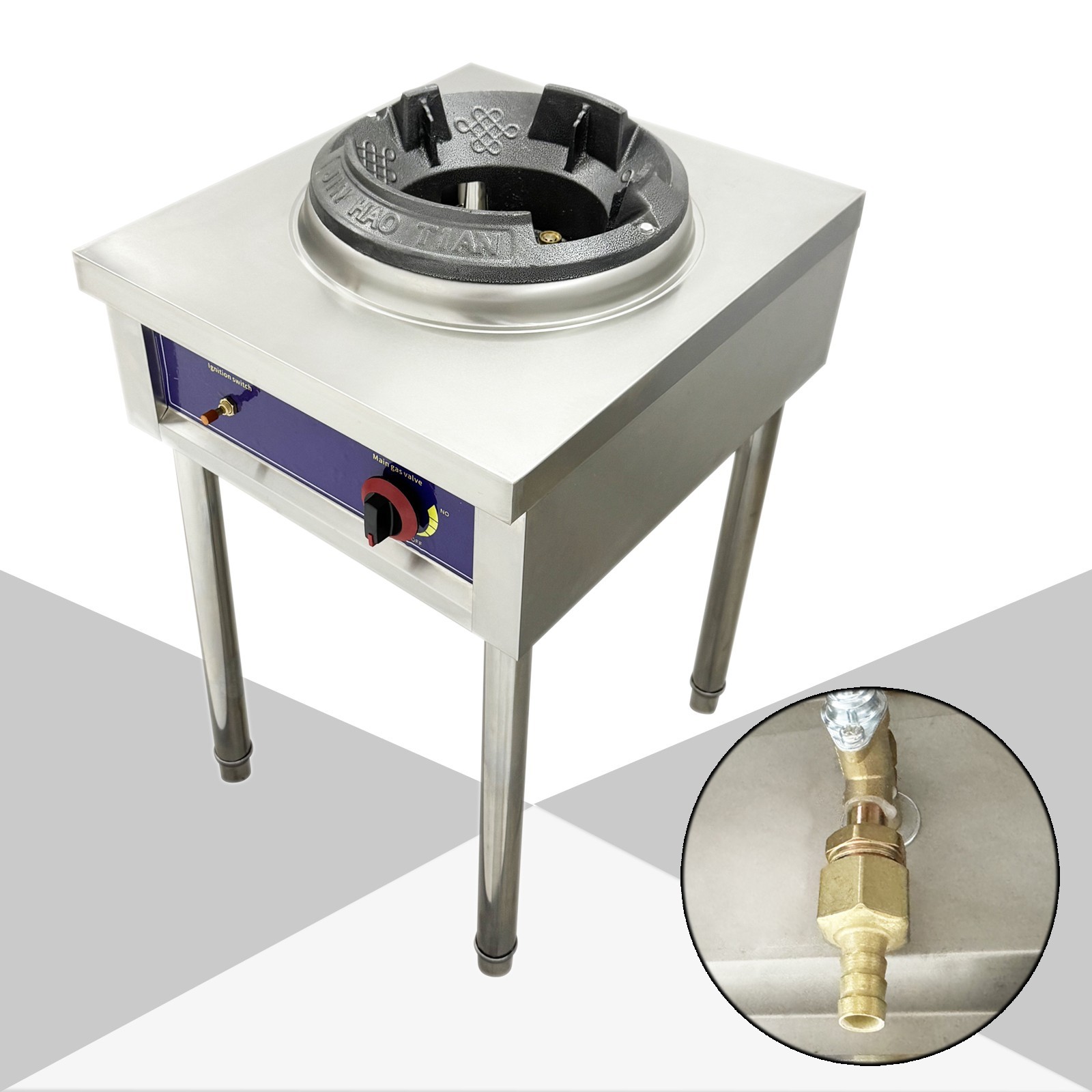 USED 10″ LPG Chamber Single Burner 45,000 BTU Commercial Gas Wok Gas Stove