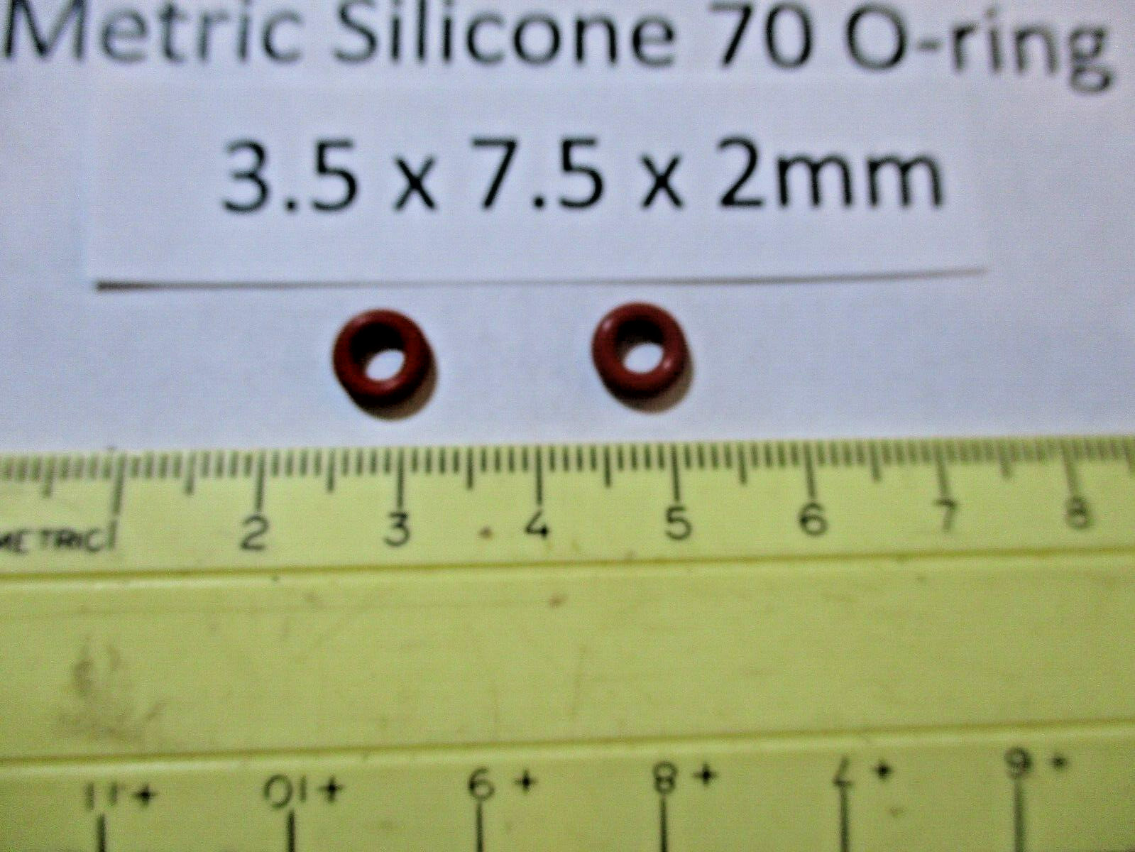 3.5mm ID x 7.5mm OD x 2mm thick SILICONE O-ring. Quan 2.