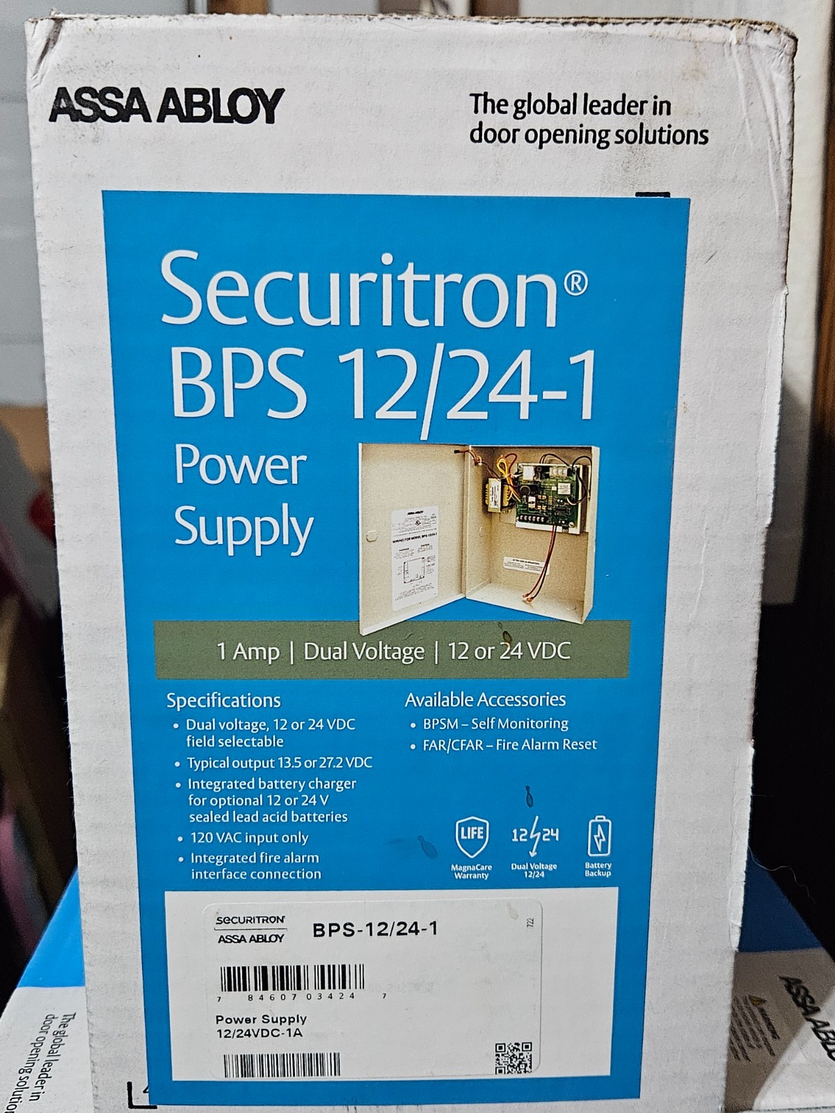 Securitron BPS-12/24-1 Dual Voltage Power Supply ASSA ABLOY New