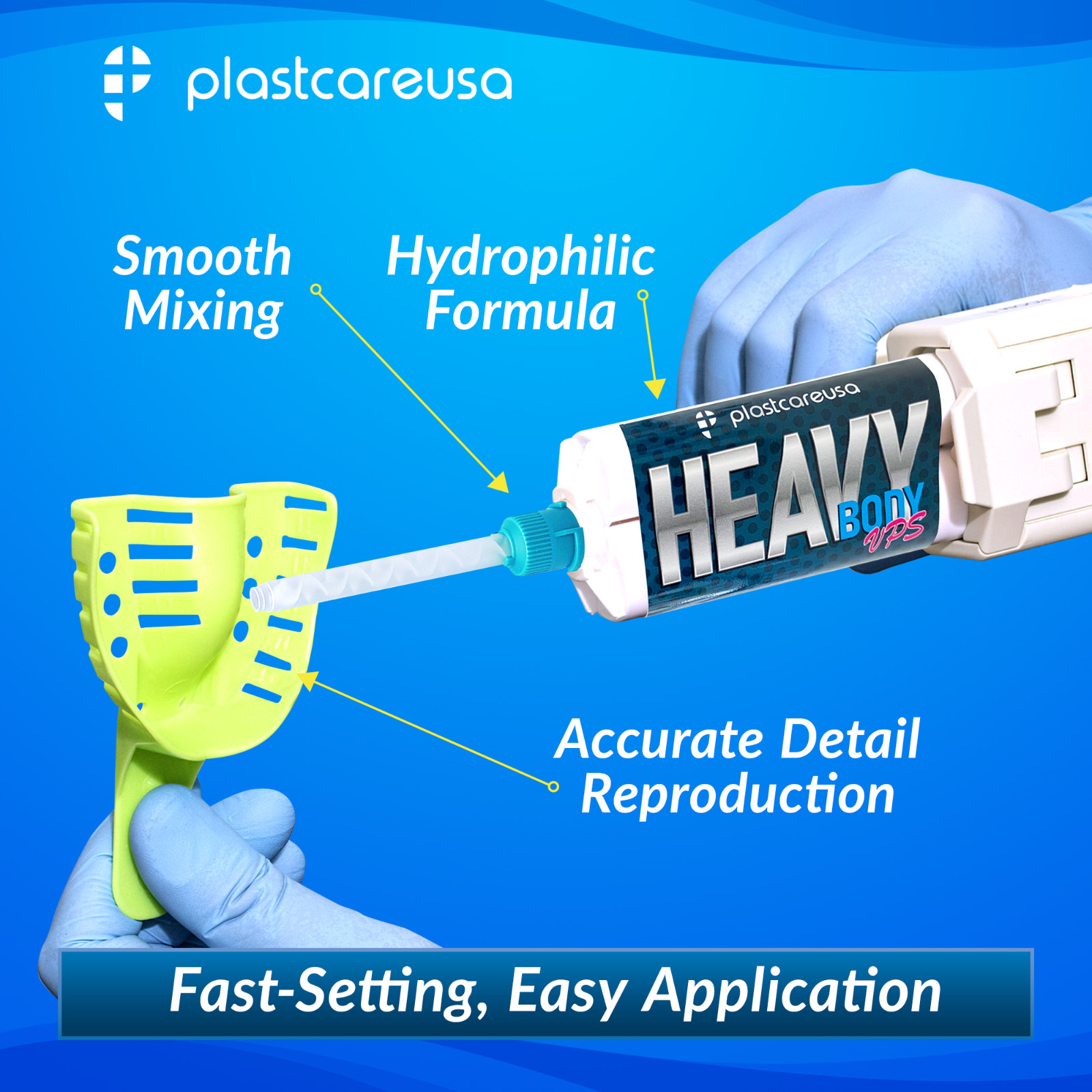 8 x Heavy Body Fast Rapid Set Impression Material, 50mL Cartridges VPS PVS