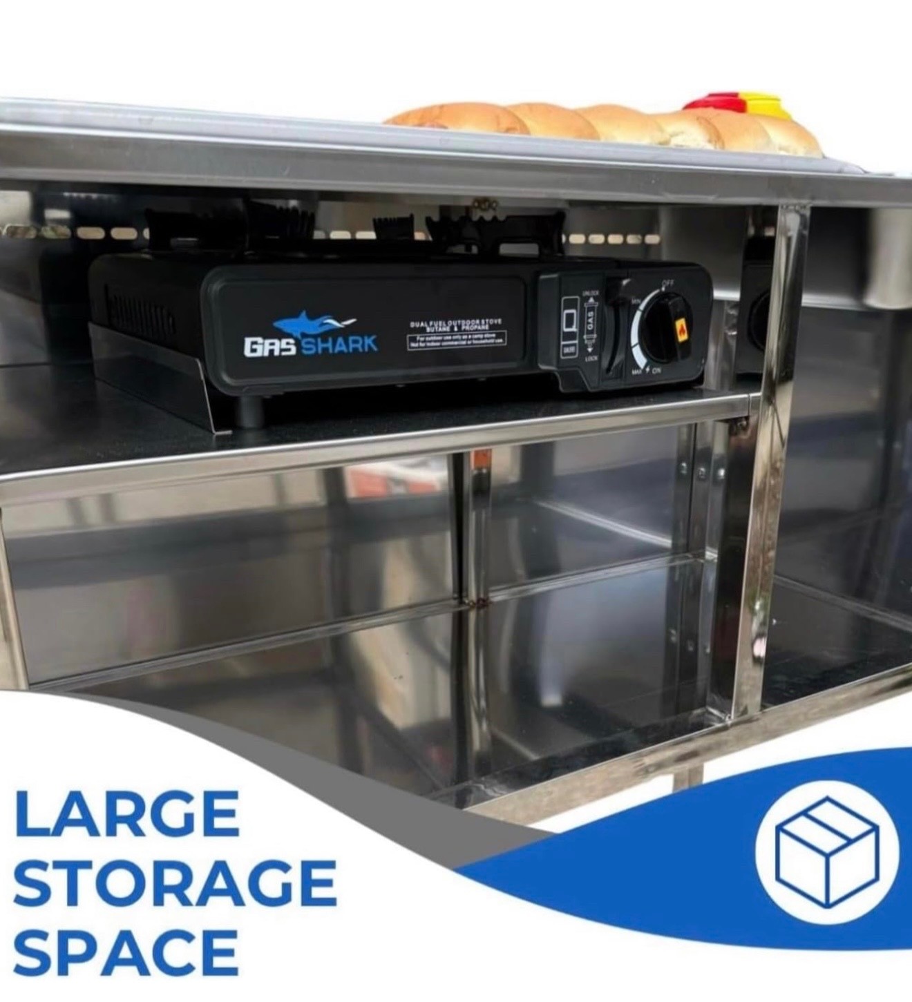 Hot Dog Cart | Propane or Butane Powered | Portable 4 Wheels