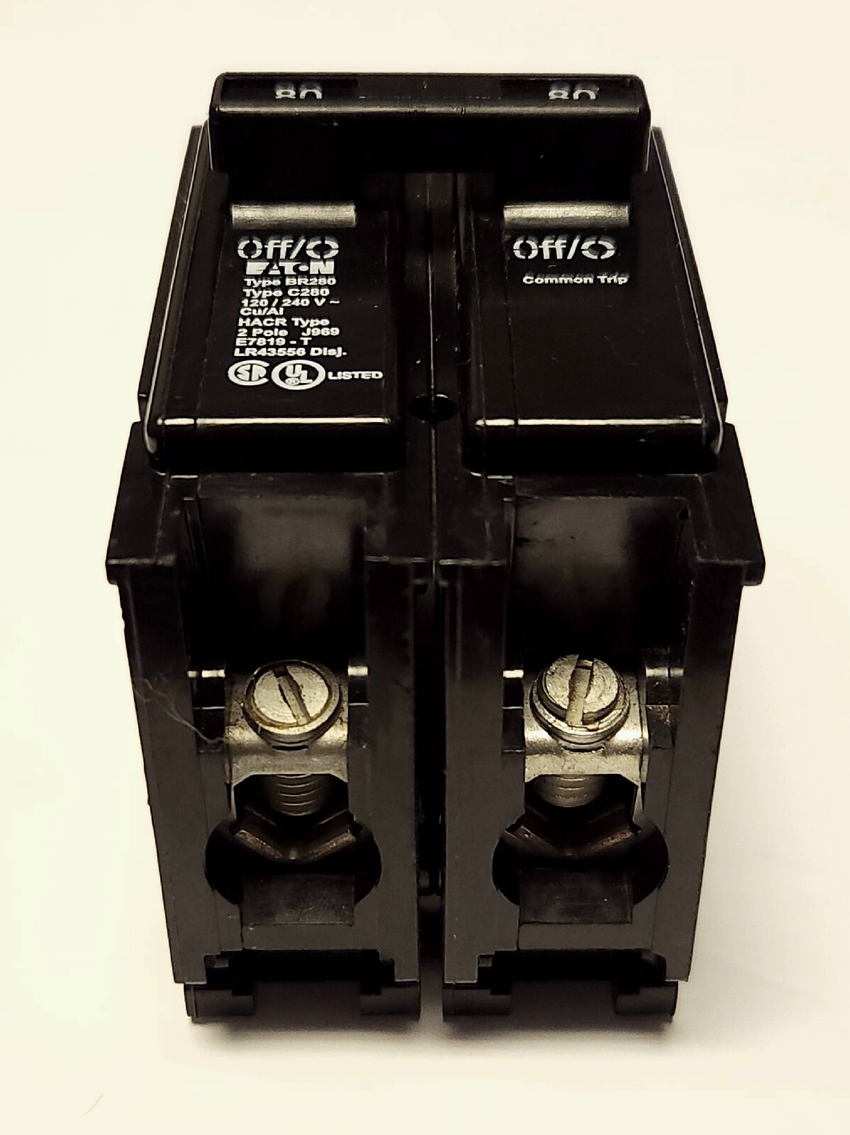 EATON CUTLER HAMMER BR280 C280 2 Pole 80 AMP Type BR Circuit Breaker