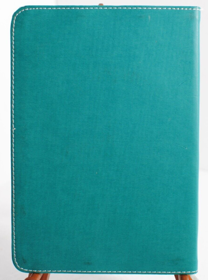Piccadilly Blank Turquoise Blue Faux Leather Journal Notebook w Bookmark – NEW