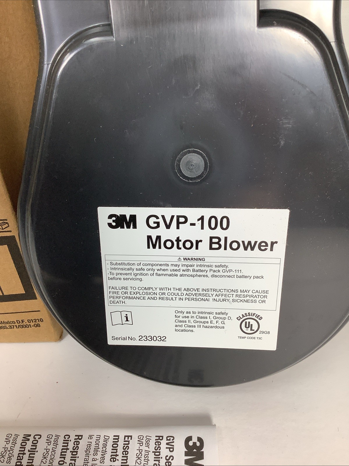 3M GVP-100 Powered Air Blower Motor for Purifying Filter PAPR Respirator NEW