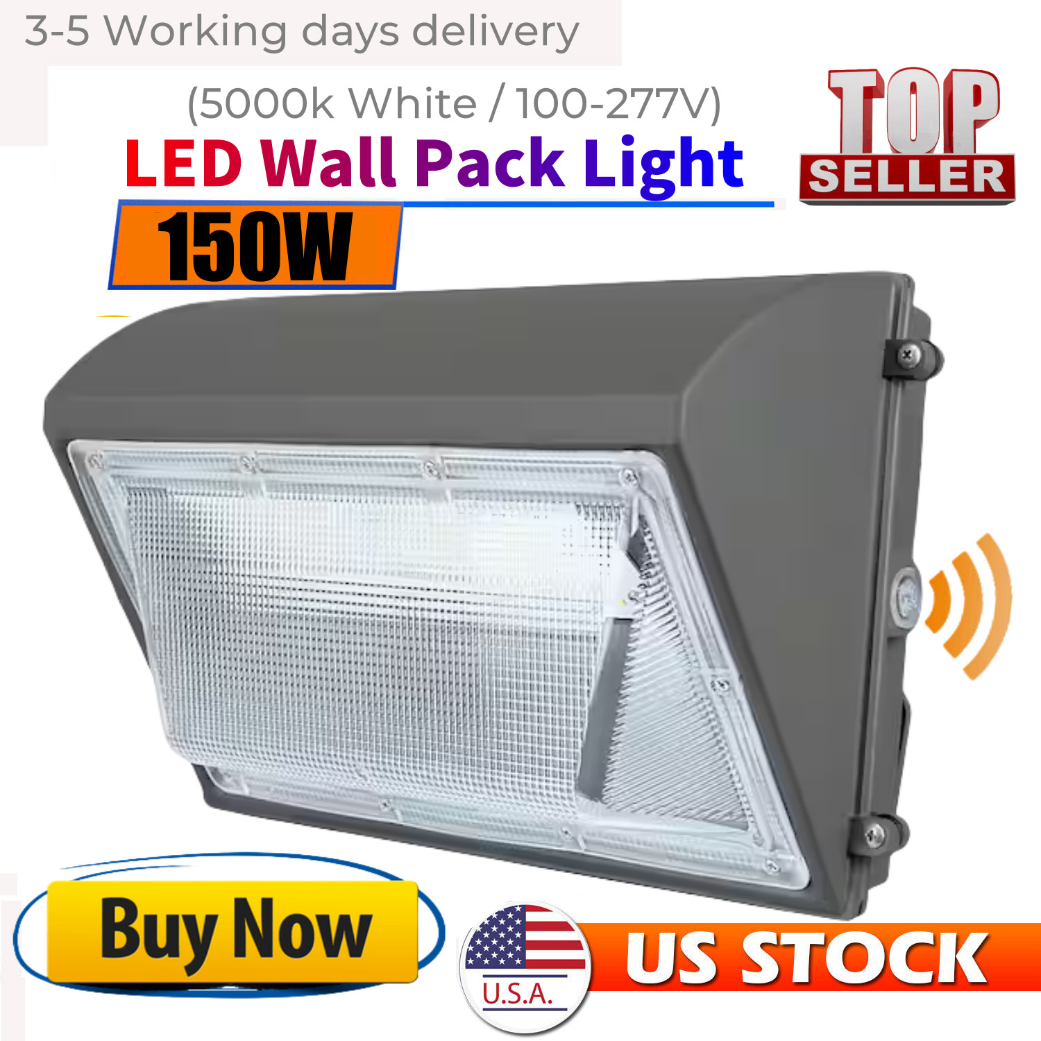 150Watt LED Wall Pack Light Daylight Dusk to Dawn Photocell Outdoor Wall Light