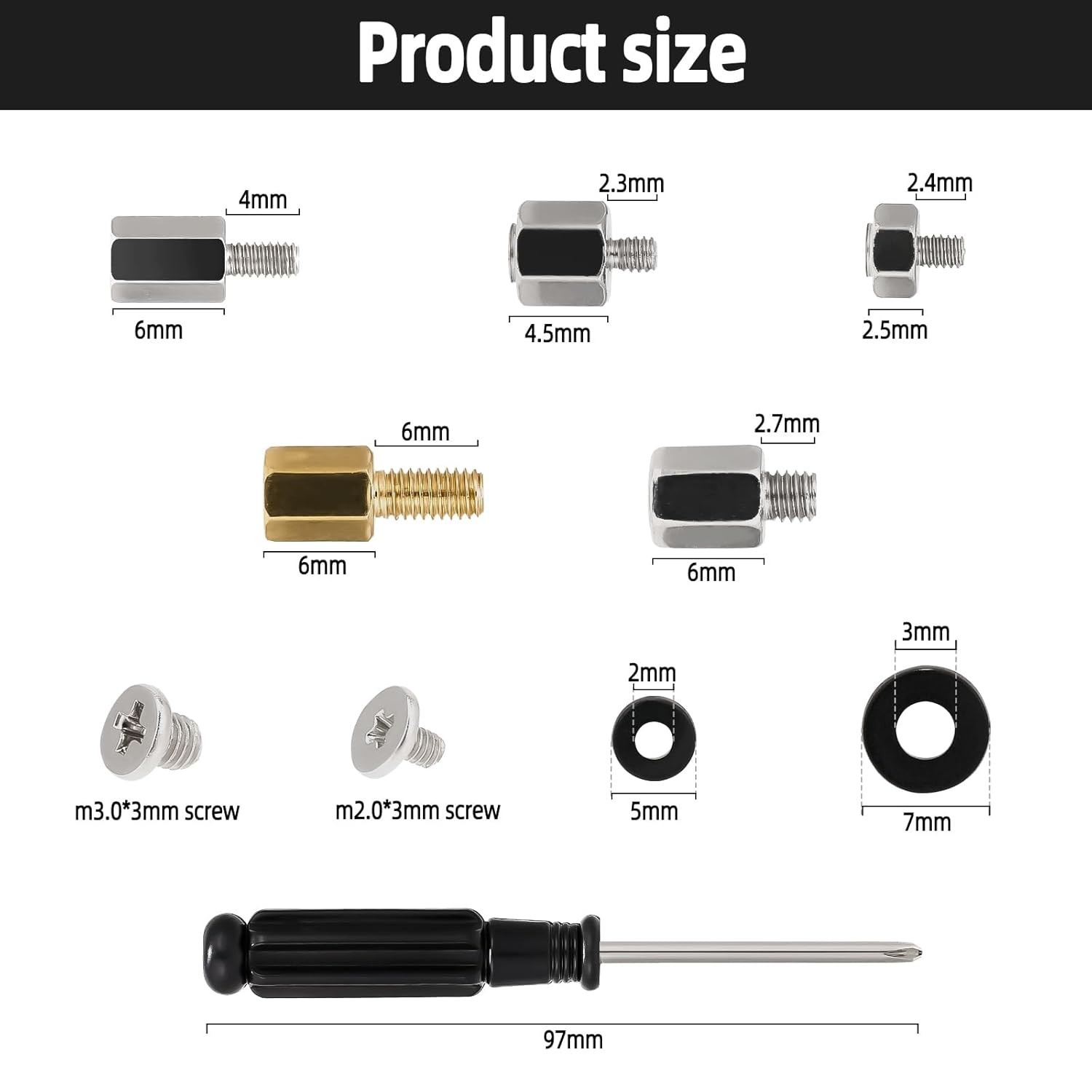 New 46PCS NVME M.2 SSD Mounting Screws M.2 SSD Screw Kit for Asus gigabyte
