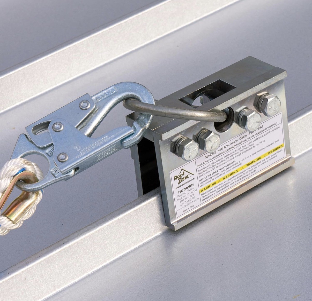 Roof Zone 2-Way Standing Seam Anchor Clamp Tie Down PART No. 13864