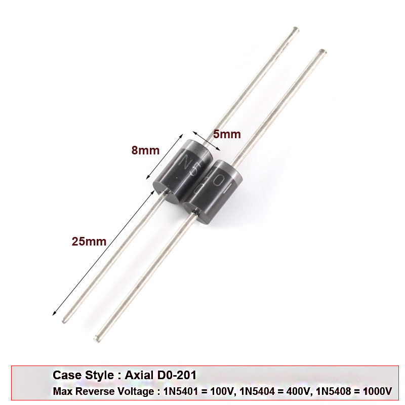 1N5400 Series Rectifier Diodes 3A(1N5401 1N5404 1N5408) Many Packs 20~1000pcs