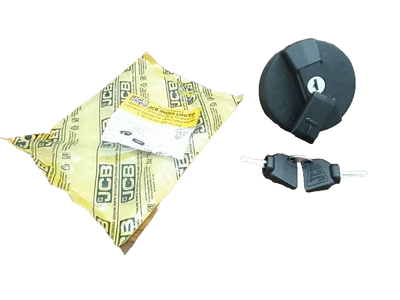Genuine JCB Diesel Filler Cap with 2 Keys | Part No. 332/F4780 331/11403