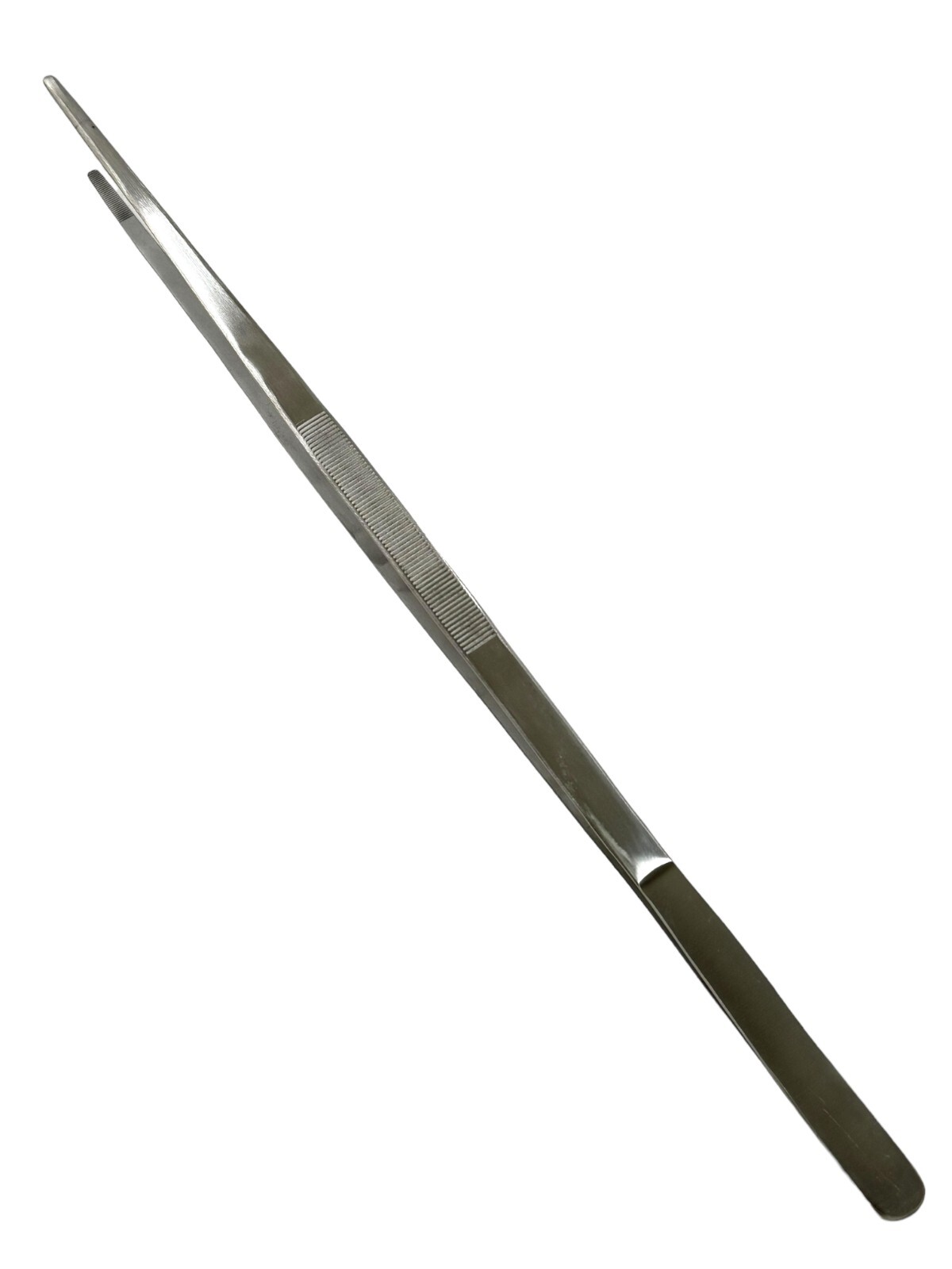 24″ Thumb Dressing Forceps, Serrated, Long Jumbo Tweezers for Aquascaping