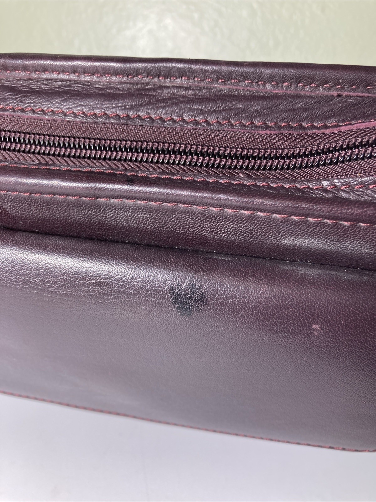 Franklin Quest Compact Burgundy Nappa Leather Zip around Planner 6 Rings