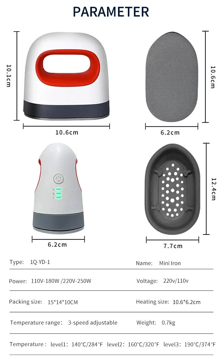 High Quality 110V 220V 6.2*10.6cm Heat Press Machines Mini Sublimation Iron NEW