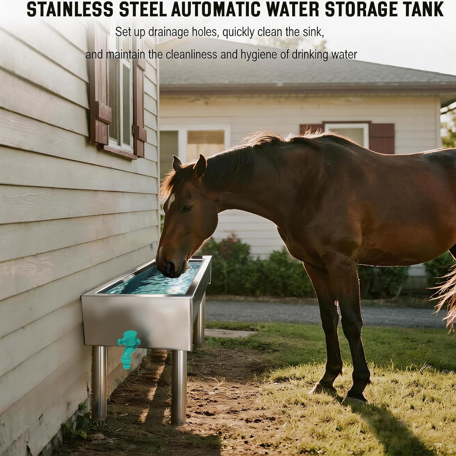 Stainless Steel Automatic Livestock Water Troughs with Float Valve Kit (2 Pack)