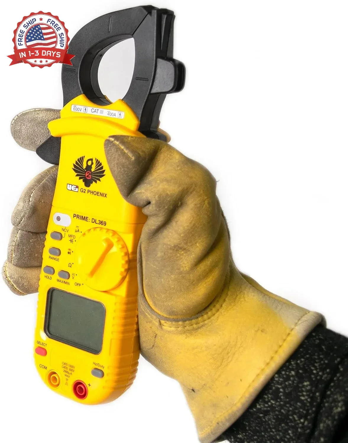 UEi DL369 Digital Clamp Meter HVAC Auto-Ranging 4000 Counts Volt Meter AC Amp Me