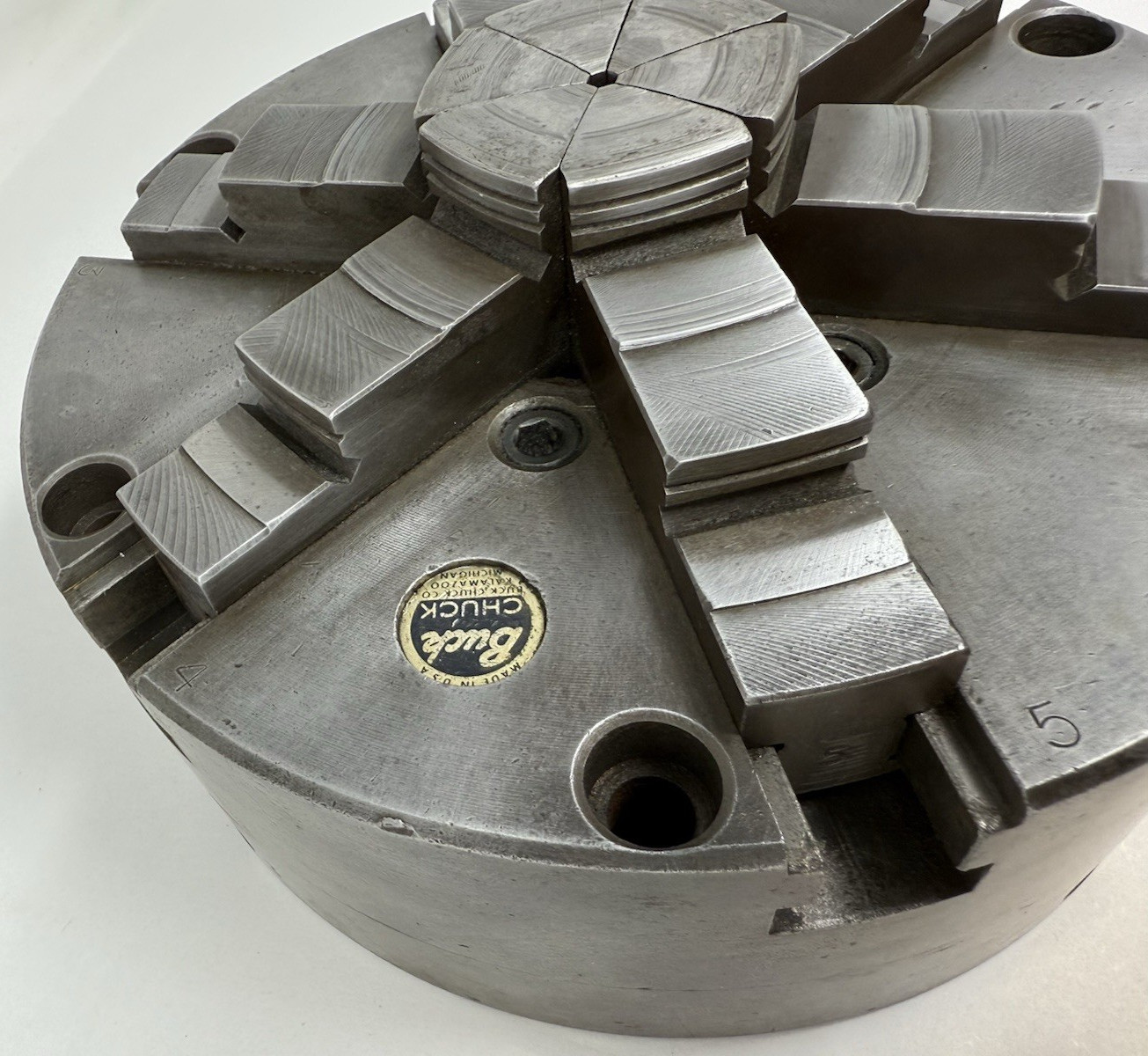 8-1/4″ BUCK 6 Jaw Lathe Chuck #4862 Made in USA – No key see details
