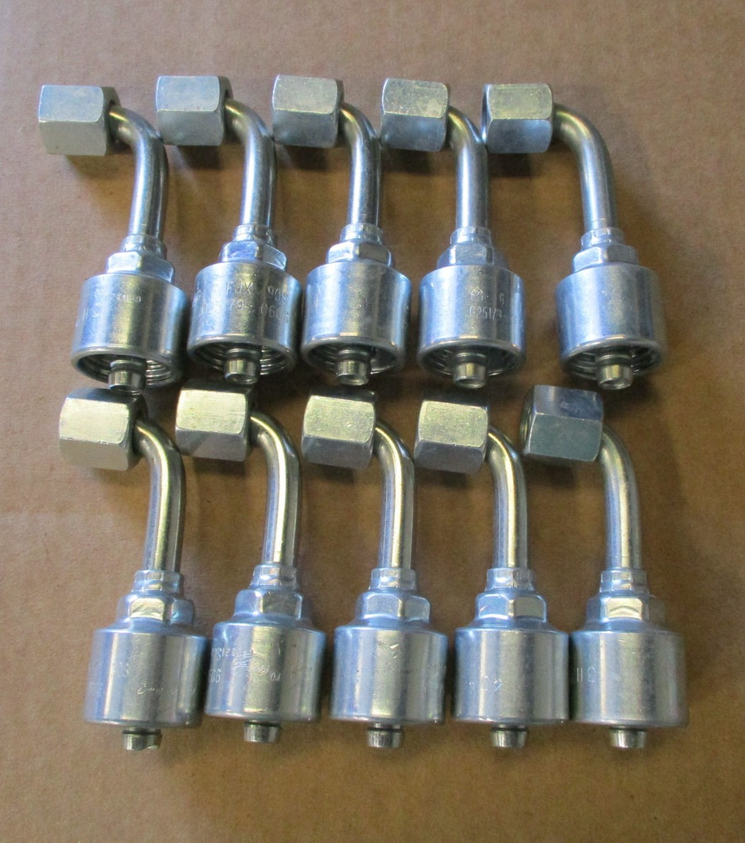 10 Pack Gates Hydraulic Hose Fittings 6G-6FJX90S Female JIC 37 Swivel 90 degree