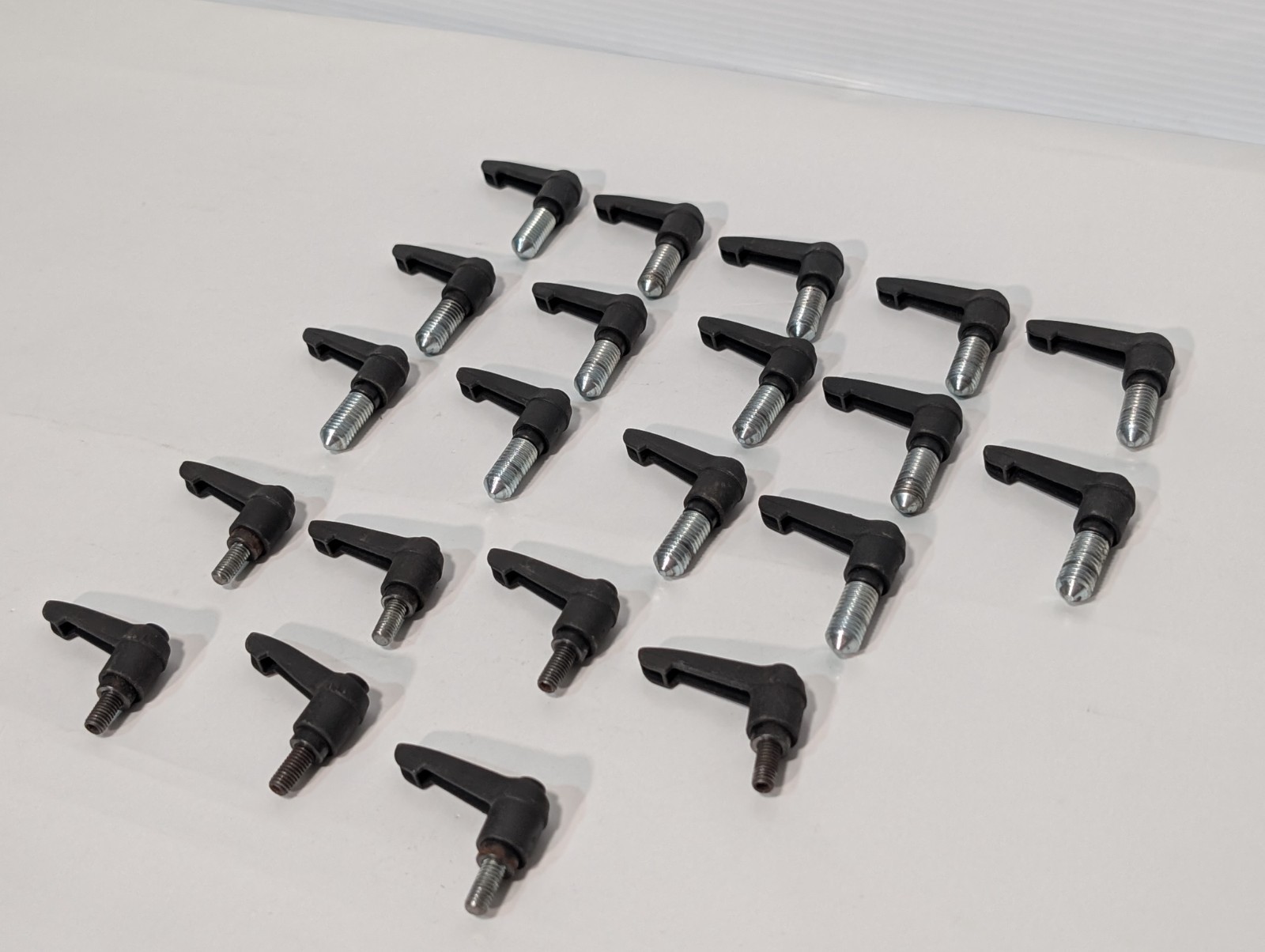 Lot of 21 Assorted Sizes Kipp Adjustable Handle Clamping Levers, as shown