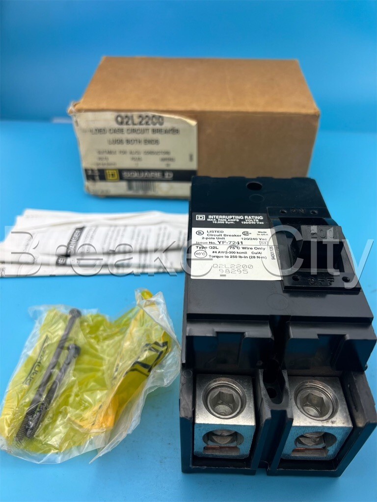 Square D Q2L2200 200 Amp 2 Pole Circuit Breaker Q2L 240V 200A Lugs *NEW IN BOX*