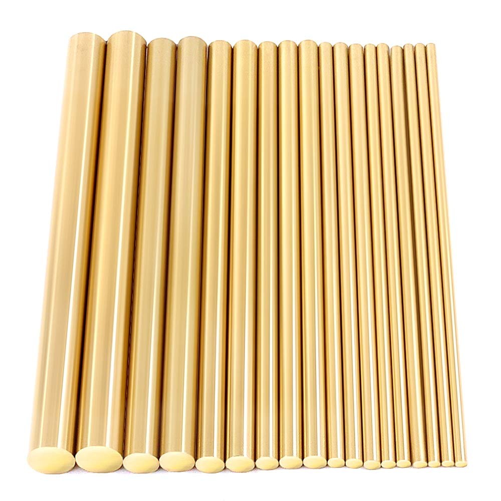Swpeet 18Pcs Assorted Brass Solid Round 2mm x 100mm to 8mm x 100mm,