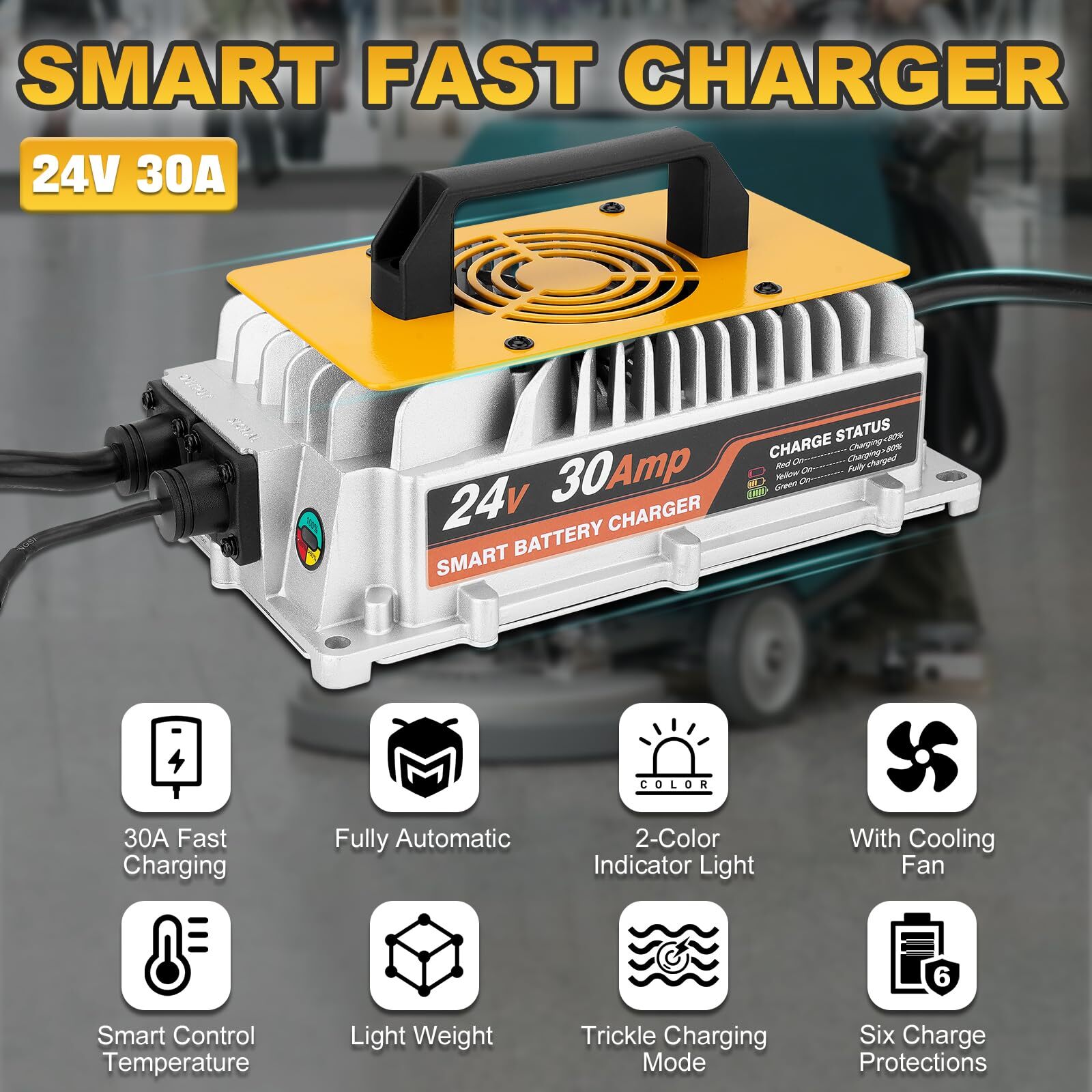 24 Volt 30A Forklift Battery Charger Single Phase Lead Acid Battery Fast Charger