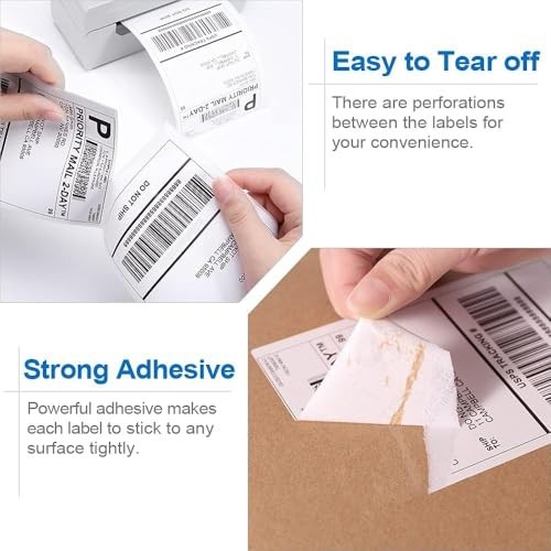 1000 Fanfold 4″x6″ Direct Thermal Shipping Labels – 500 Labels/Stack for UPS USP