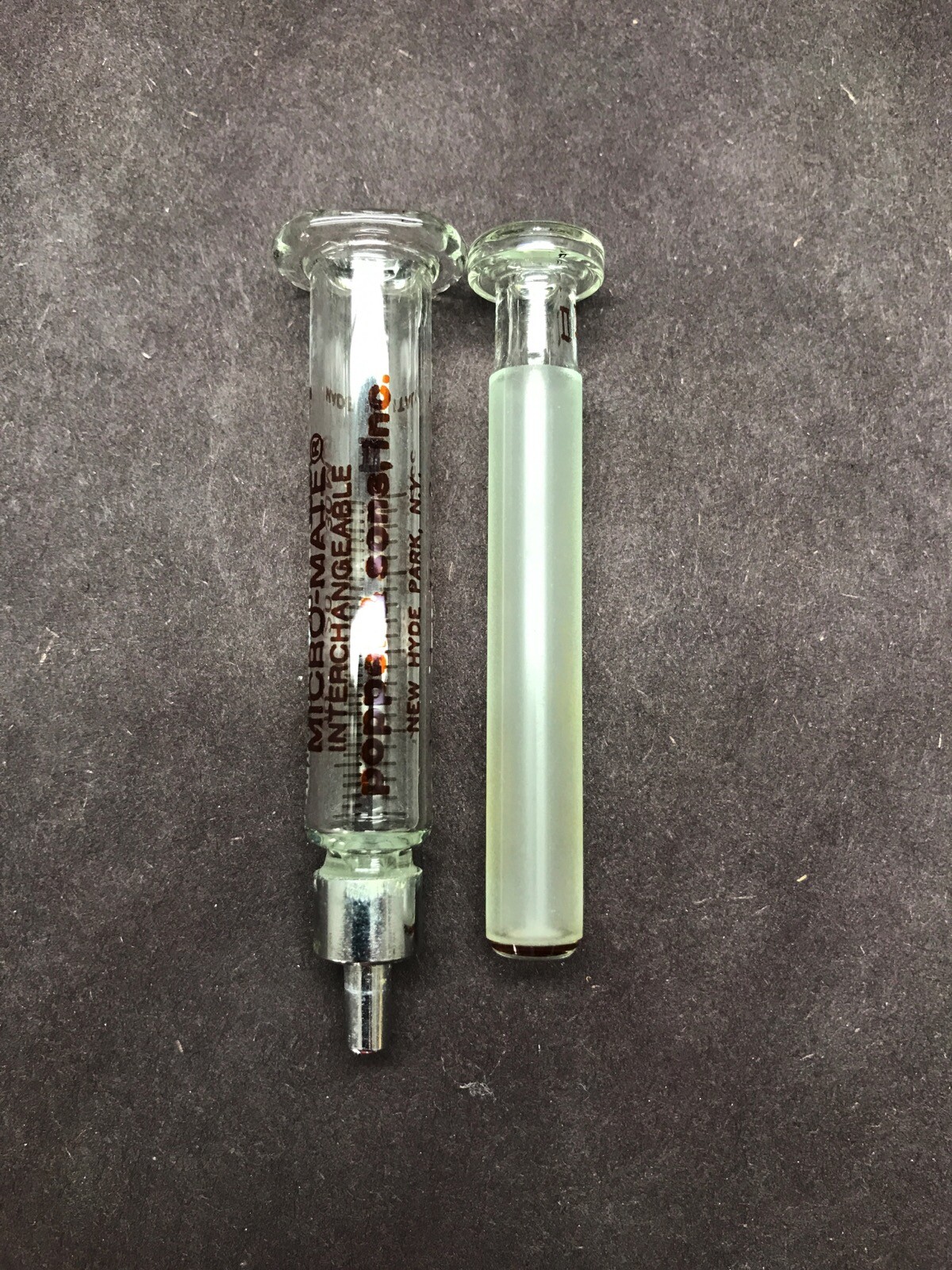 POPPER Micro-Mate 2cc 2mL Glass Reuseable Graduated Syringe w/ SS Slip Tip