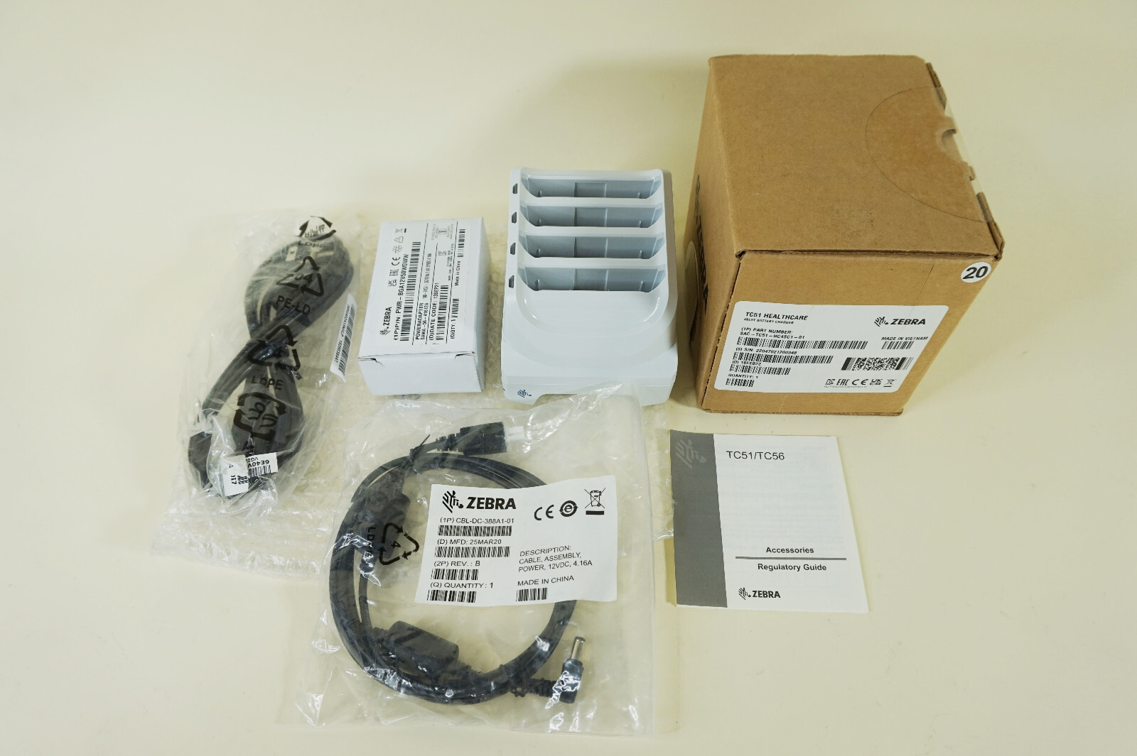 NEW Zebra Quad SHARECRADLE-01 SAC-TC51-HC4SC-01 TC52 TC57 Battery Dock Charger