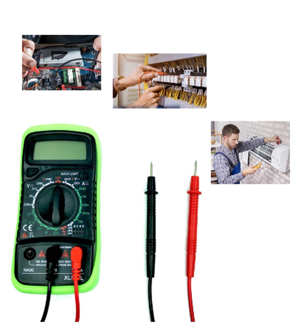 LCD Digital MULTIMETER Voltmeter Ammeter Ohmmeter Volt AC DC Tester Leads Meter